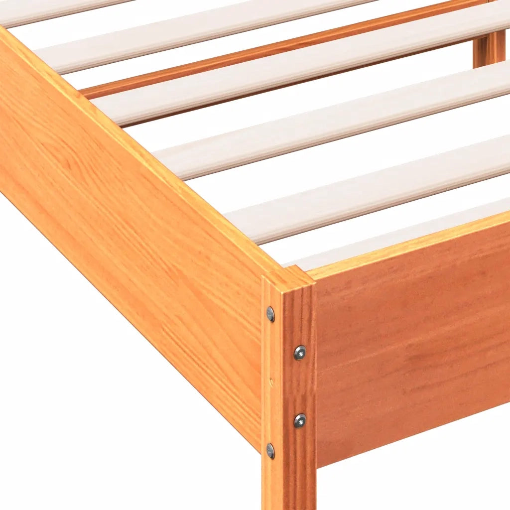 Letto senza Materasso-Struttura Letto Marrone Cera 90x190 cm in Legno di Pino 570719