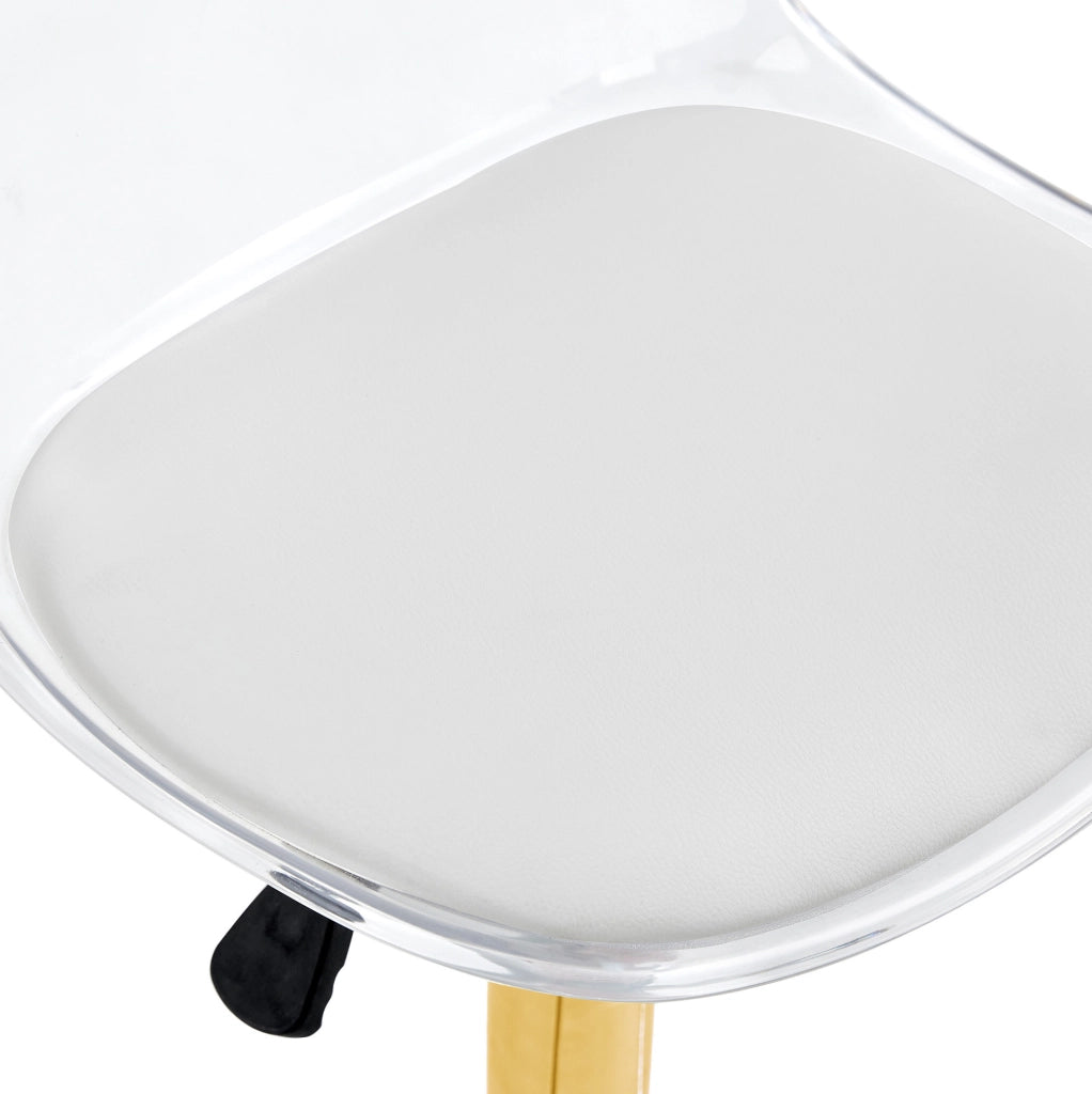 Set 2 sgabelli da bar regolabili 82-104 cm con schienale trasparente e base oro