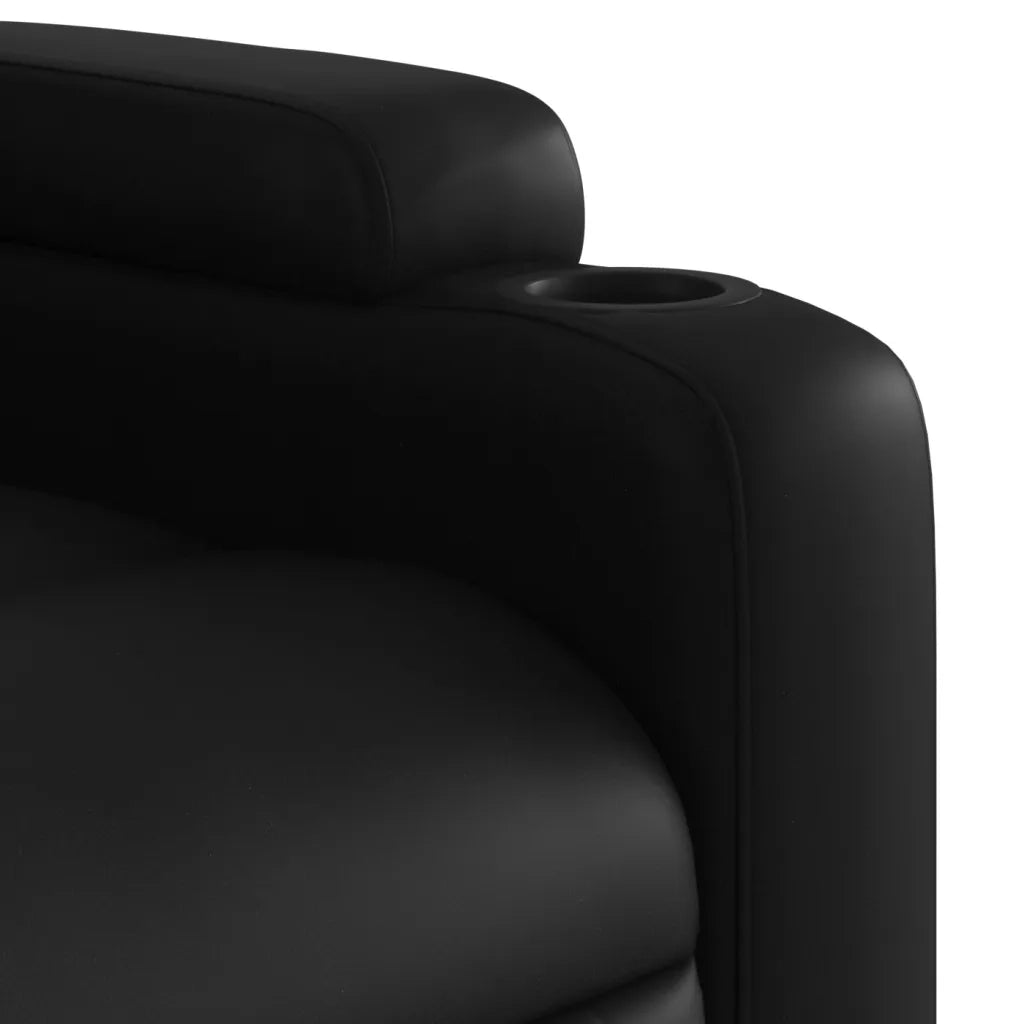 Divano Sedia-Poltrona reclinabile in Similpelle Nera 611155