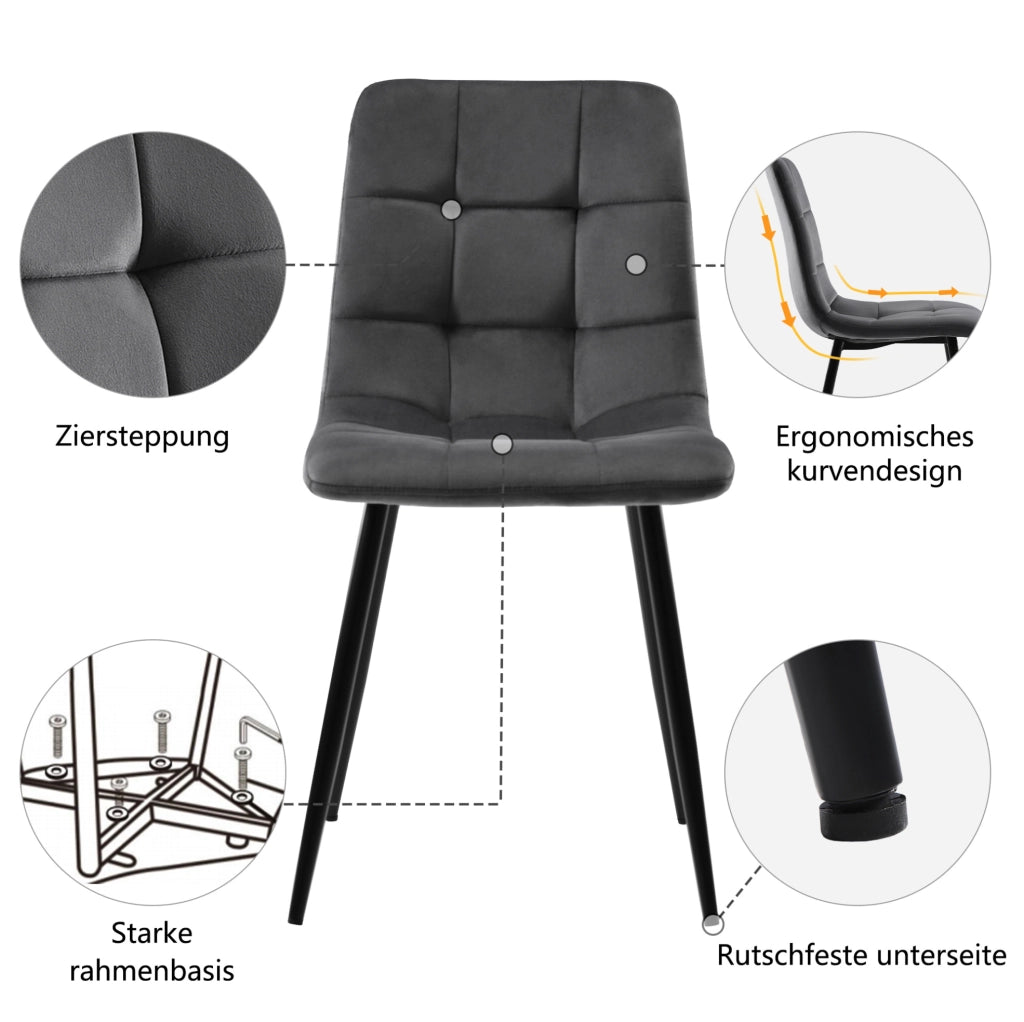 Set tavolo e 4 sedie con piano marmorizzato