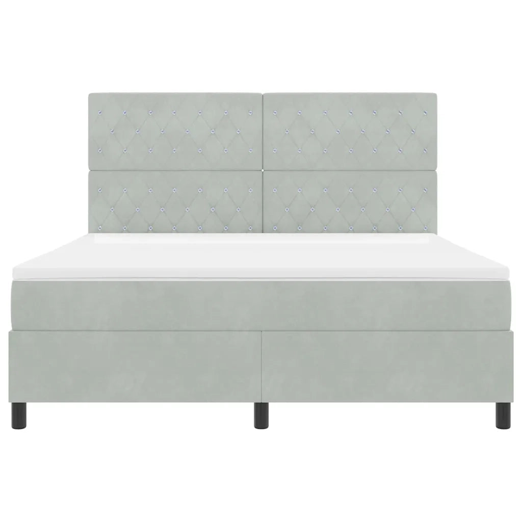 Letto a molle con materasso Grigio chiaro 180 x 200 cm Velluto 3339782