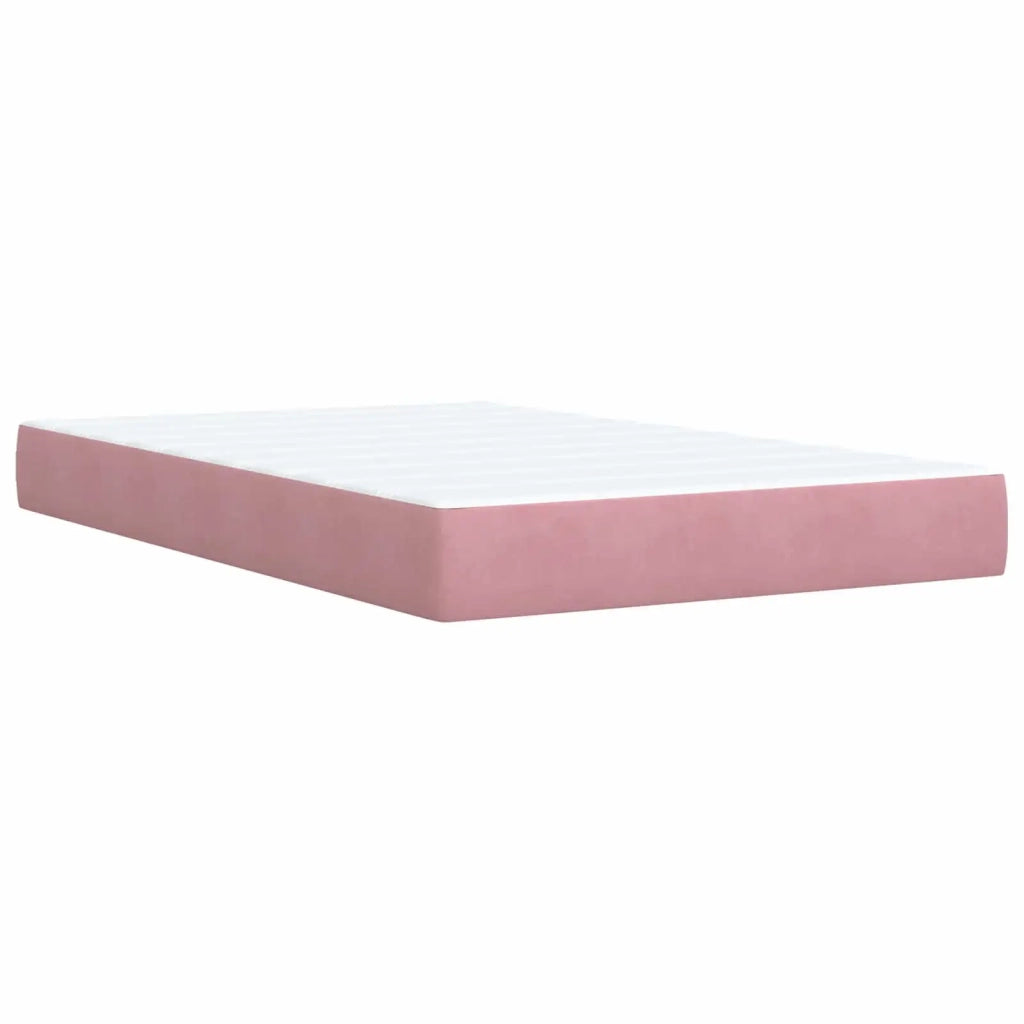 Letto con Box Spring, Materasso e LED Rosa 120 x 190 cm Velluto 3452149
