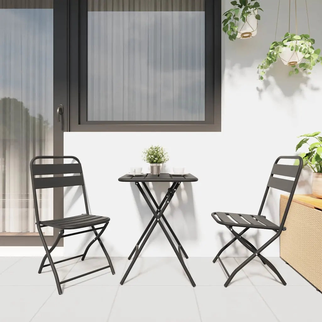 Set bistrot 3 pz | Set Salotto da Giardino Antracite Acciaio