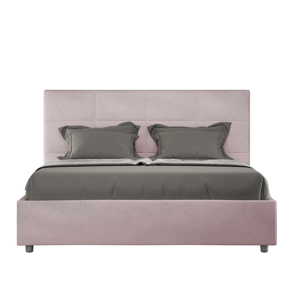 ityhome Letto matrimoniale king size senza rete imbottito 170x190 microfibra glicine Mika
