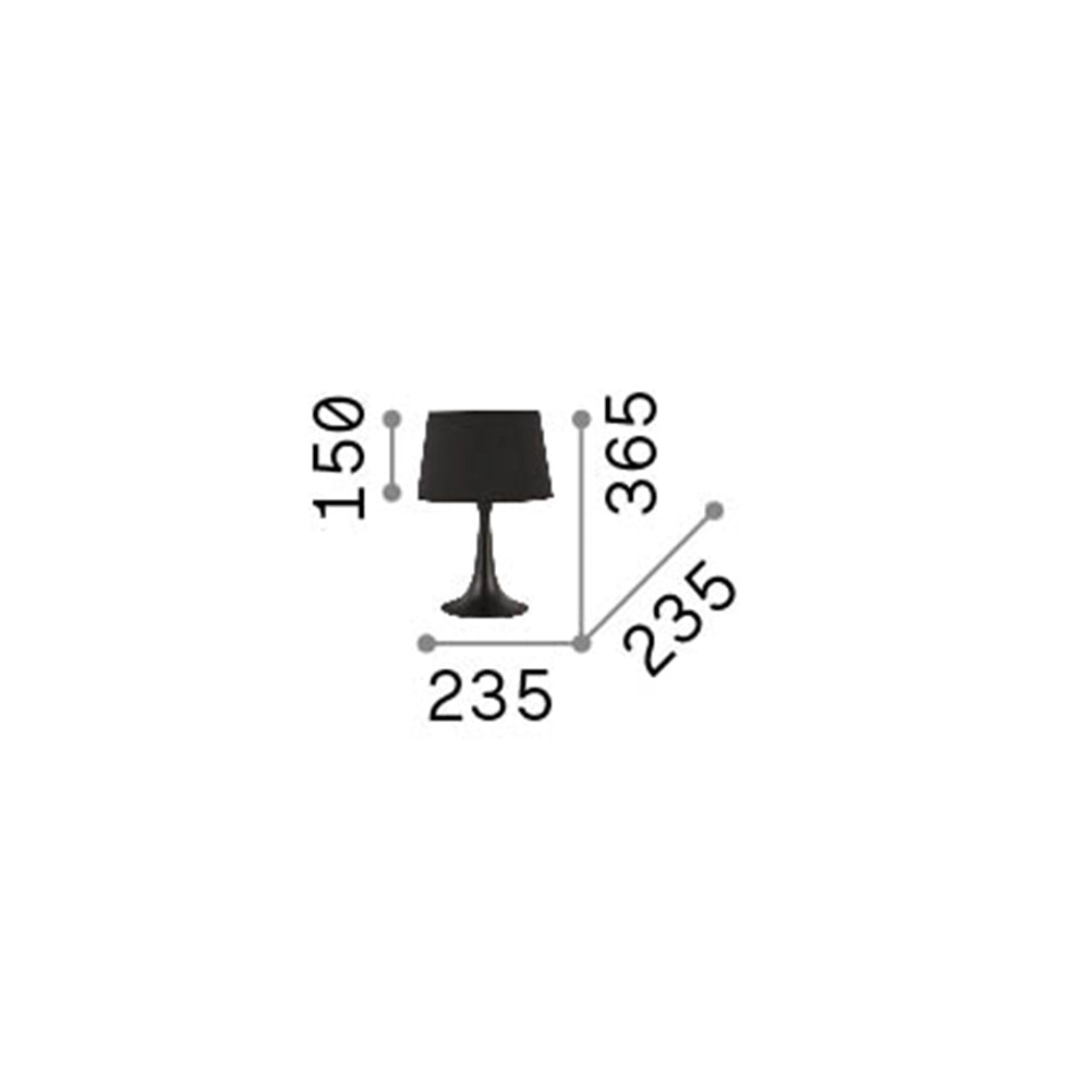 Lampada Da Scrivania-Ufficio Moderna London Metallo Nero 1 Luce E27 Small