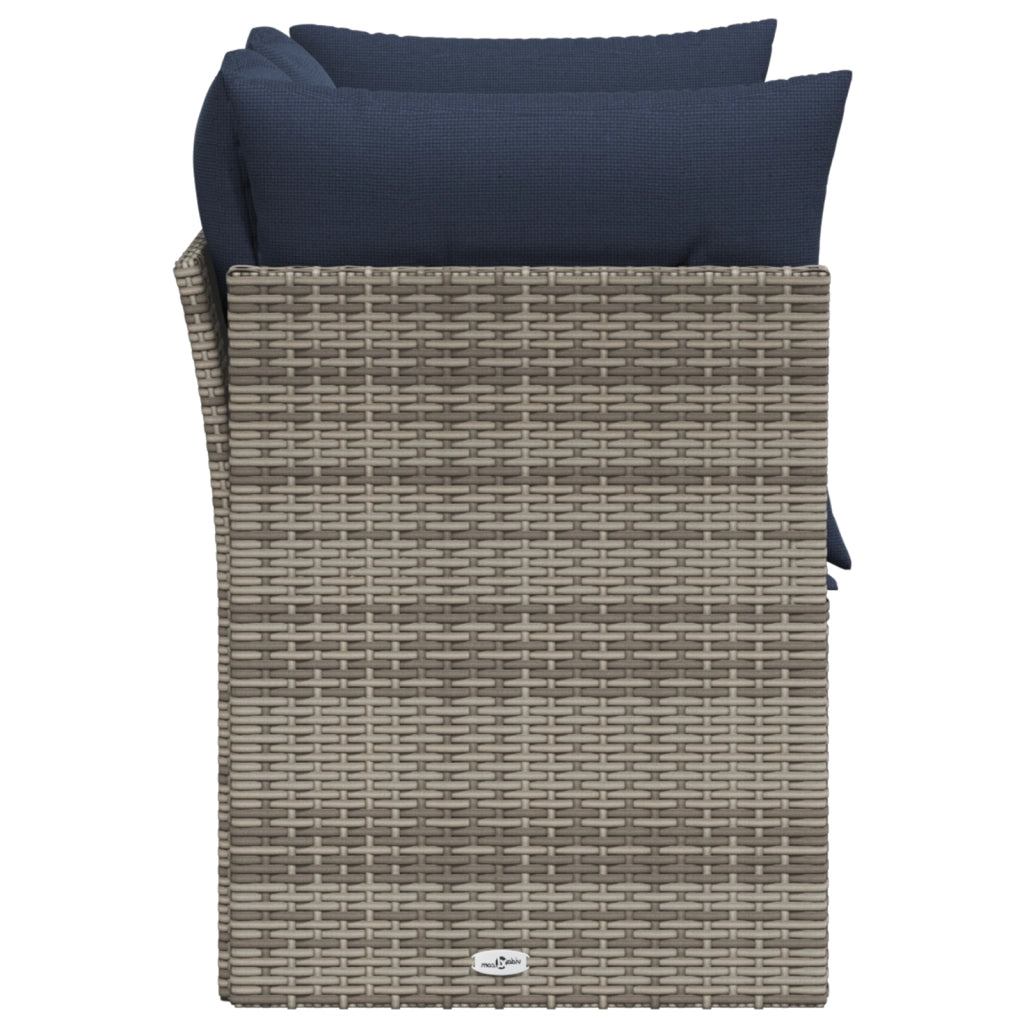 Divano da Giardino con Cuscini 2 Posti Grigio in Polyrattan 366164