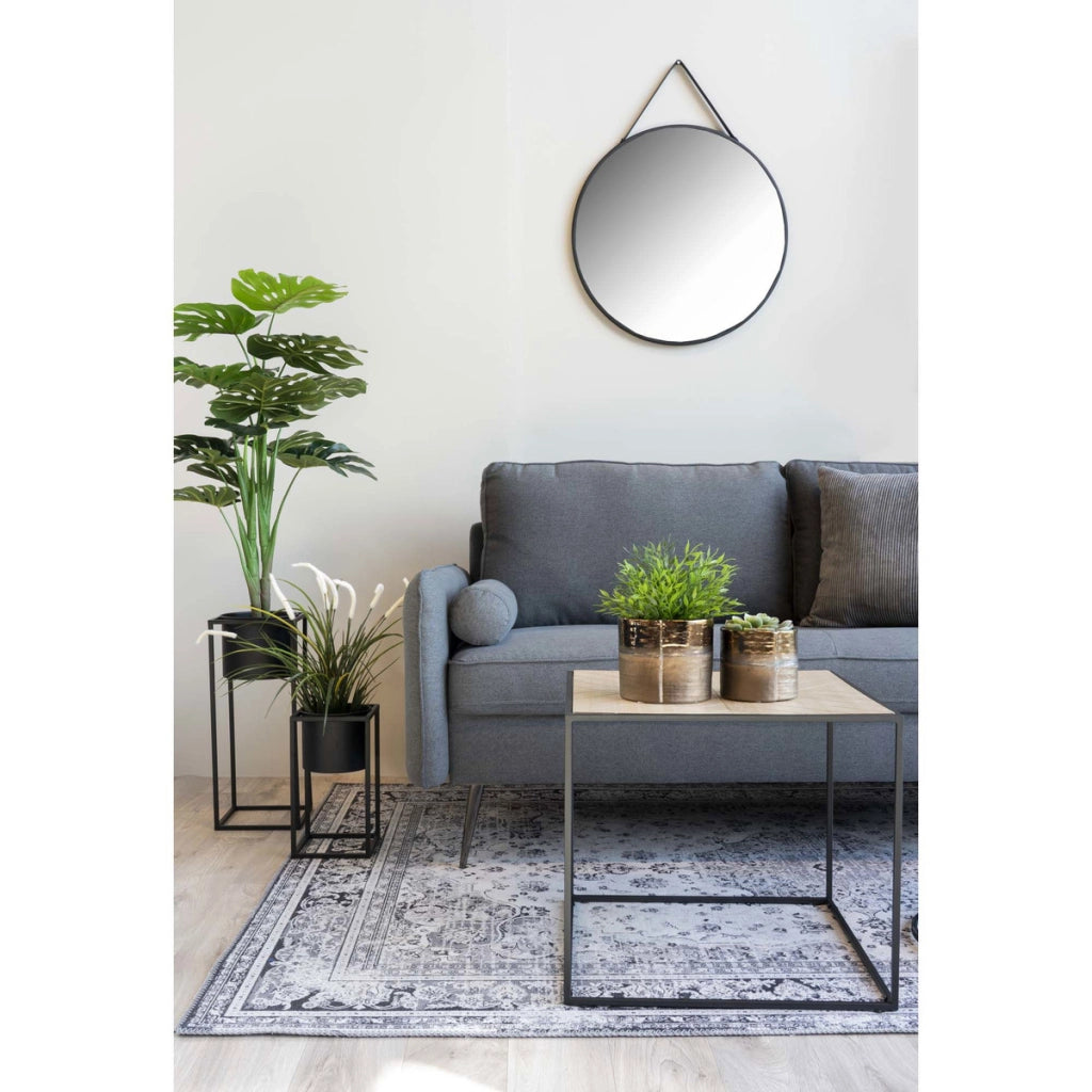 Specchio con Cornice Trapani, Argento, Metallo, 2x60x60 cm