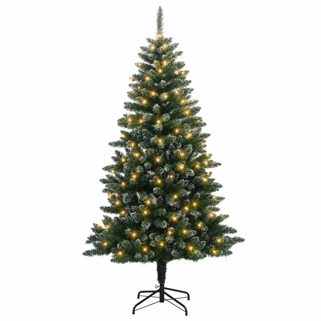 Albero di Natale Artificiale con Rami Pieghevoli 120 cm 150 LED 3465519
