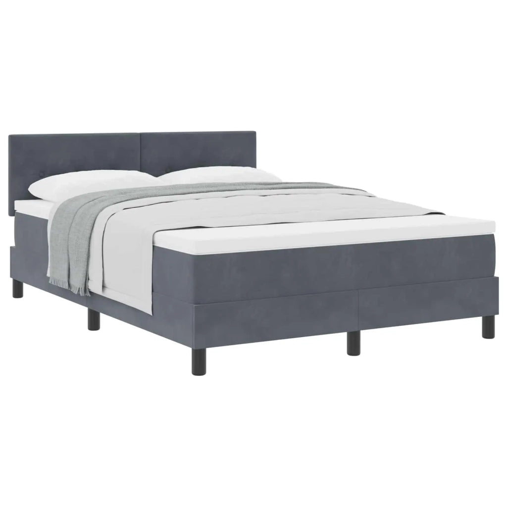 Letto a molle con materasso Grigio scuro 160 x 200 cm Velluto 3339183
