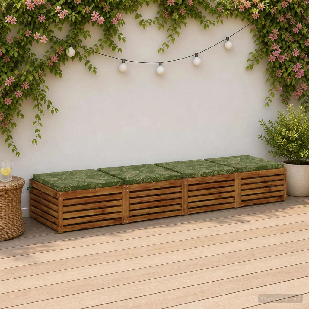 Cuscini per Seduta SOEST 4 pz 100% Poliestere Design a foglia 944862