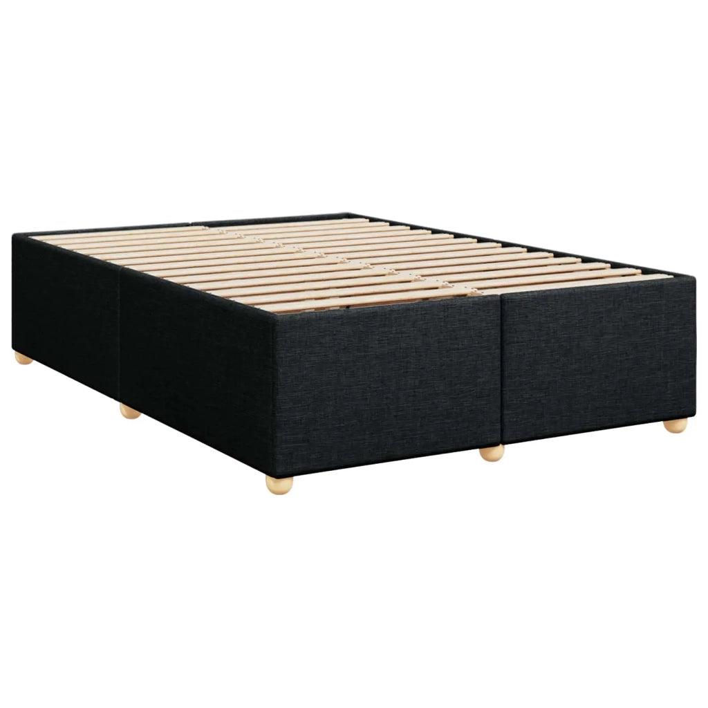 Letto box spring con materasso Nero 160 x 200 cm Tessuto 3452466