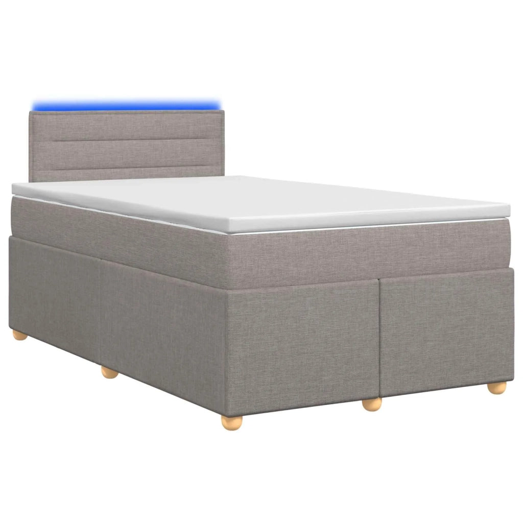 Letto box spring con materasso Tortora 120 x 190 cm Tessuto 3452370