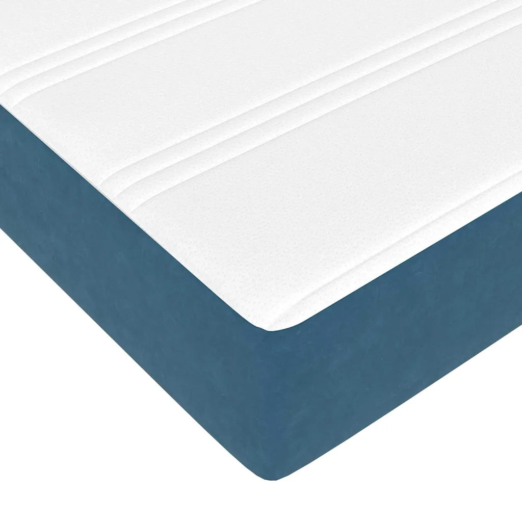 Struttura del letto con materasso Blu 200 x 200 cm Tessuto 3398442