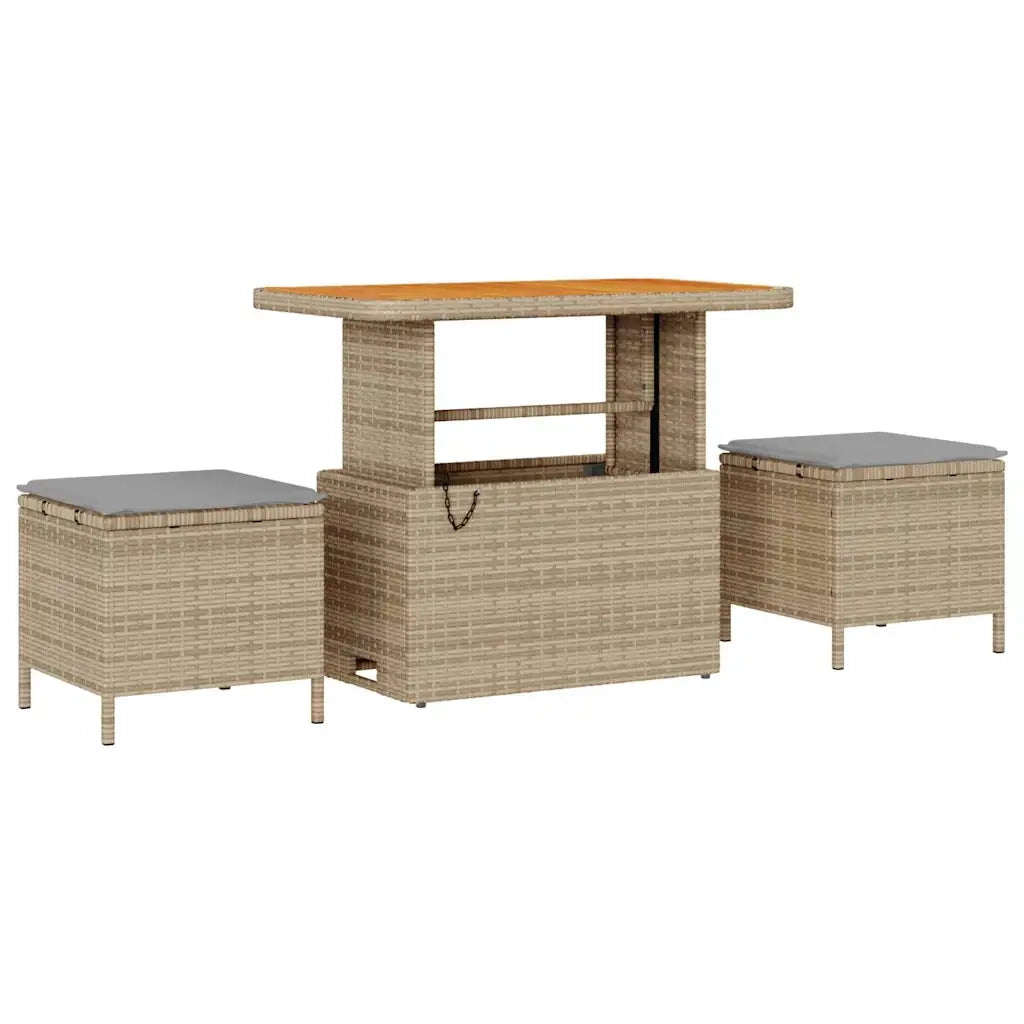 Set Divano da Giardino 13 pcs Beige e Grigio Chiaro polyrattan