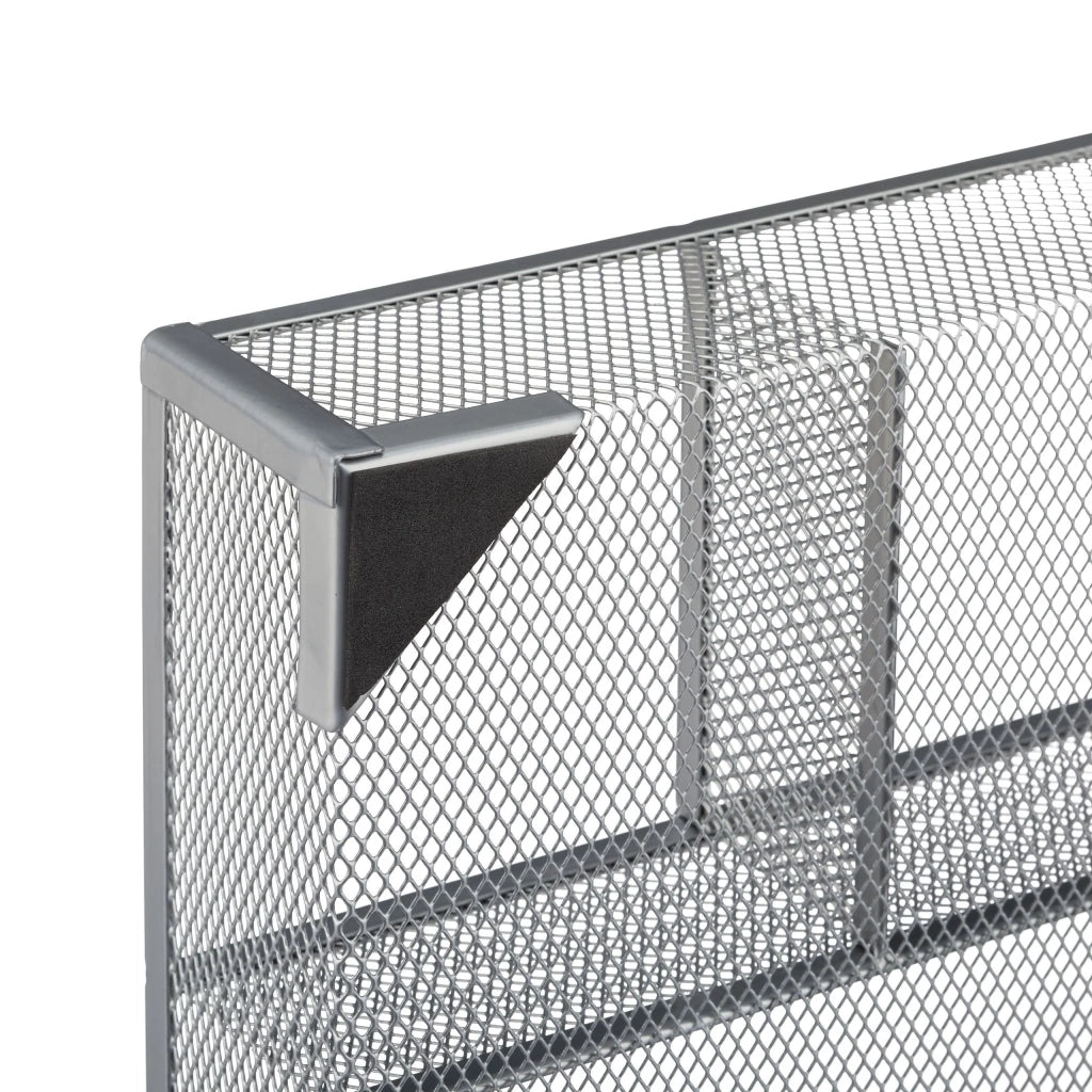 Organizer da scrivania in metallo 6 x 38 x 30 cm con 6 scomparti funzionali design essenziale in metallo nero 13_0006186