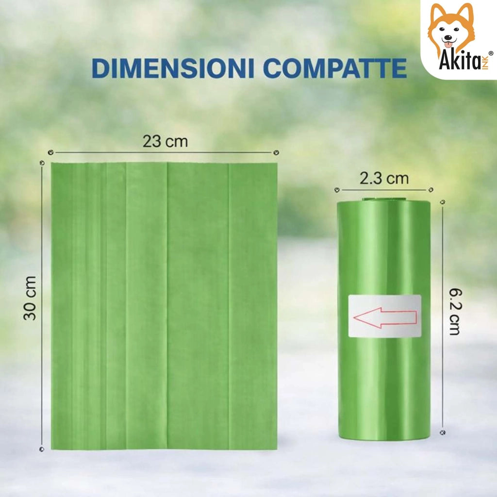 Akitaink Sacchetti Igienici Animali 1080 Pz Verdi