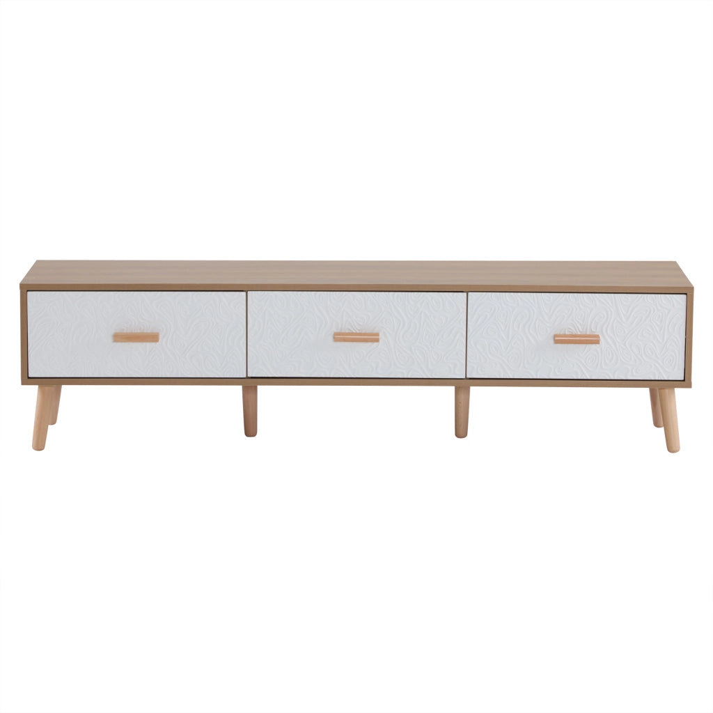 Mobile porta TV vintage bianco e legno 150 cm