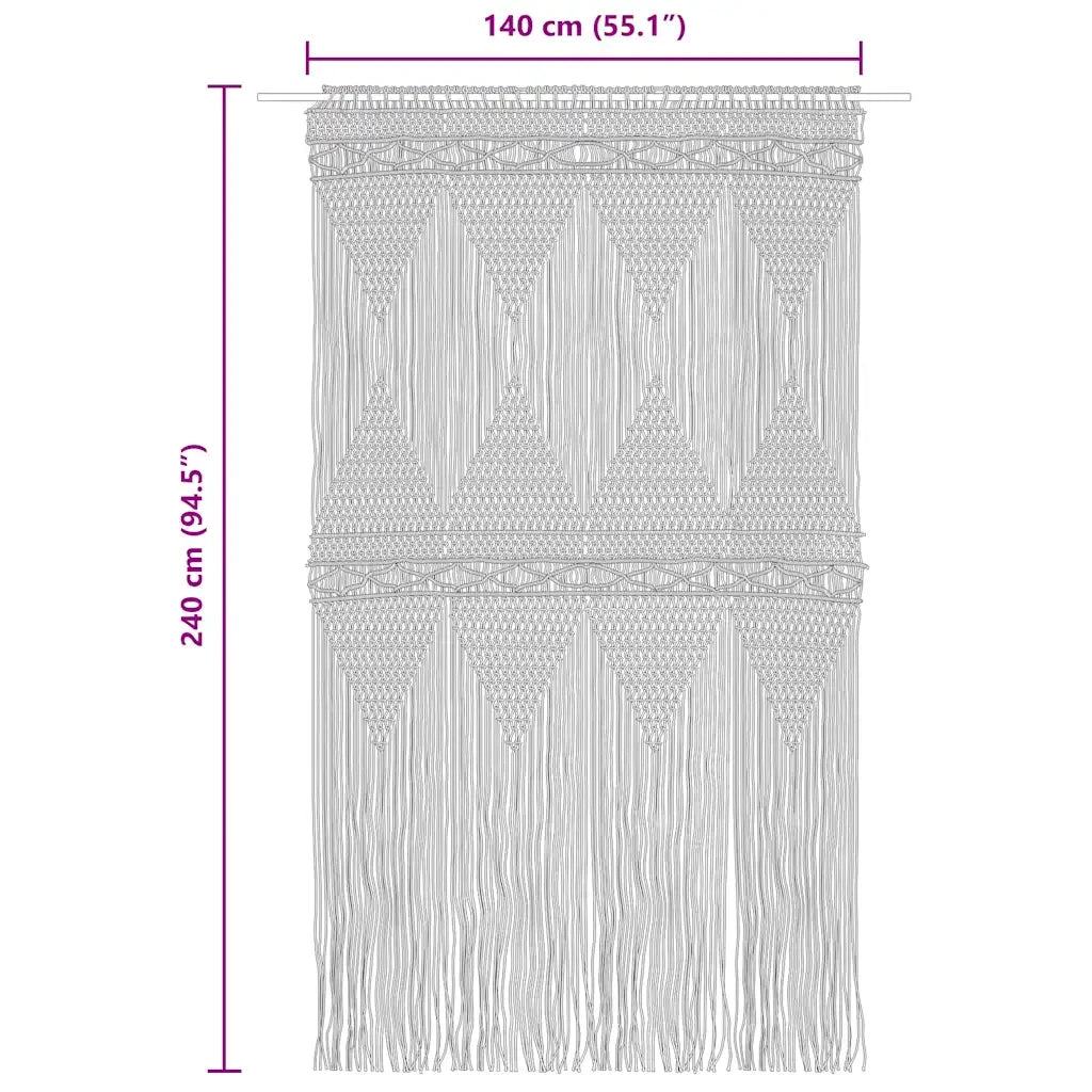 Tenda Macram¨¨ Antracite 140x240 cm in Cotone