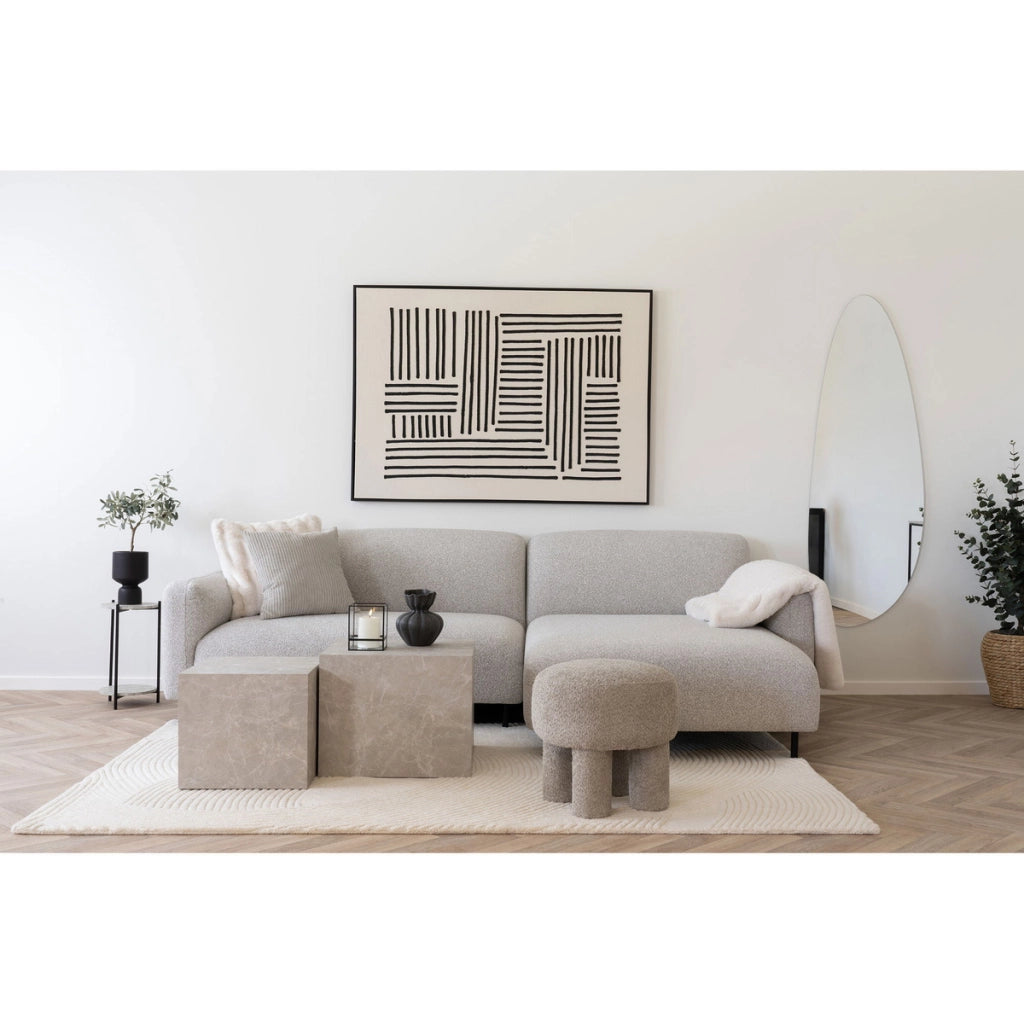 Pouf Perth, Grigio, Poliestere, 43x43x43 cm