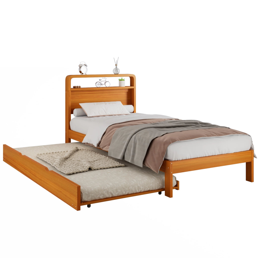 Letto estraibile 90×200 cm con posto aggiuntivo 90×190 cm; montaggio reversibile; senza materasso; naturale