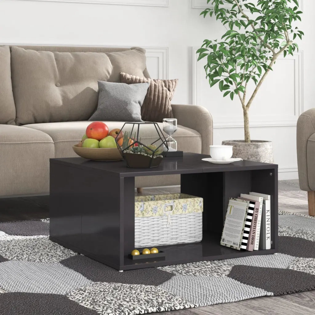 Tavolini salotto | Tavolino da caff¨¨ | Tavolino da Soggiorno 4 pz Grigio Lucido 33x33x33cm Legno Multistrato