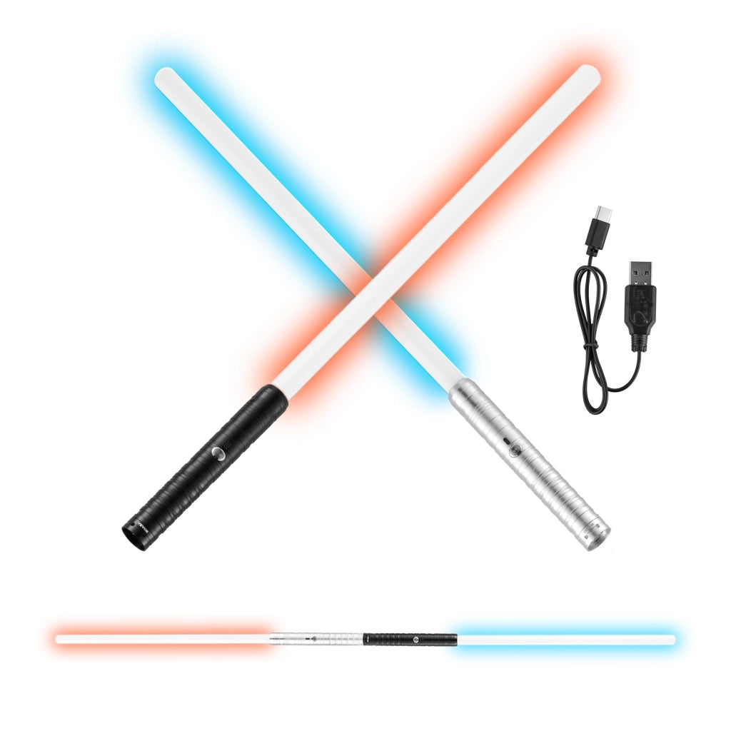 Set da 2 Spade Laser Giocattolo TSK-E12 775mm con 7 Colori RGB Ricaricabile Type-C per Cosplay e Feste