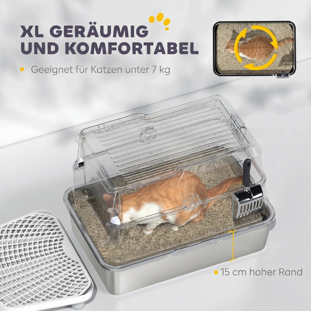 Casetta per gatti ¨C Minimal ¨C Acciaio inossidabile, Grigio chiaro, XL