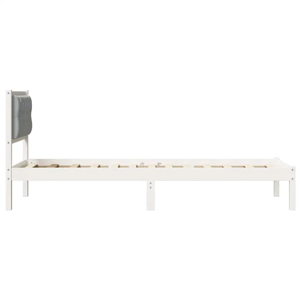 Letto singolo | Letto per adulti | Struttura del letto Grigio chiaro 90 x 200 cm Pino massello