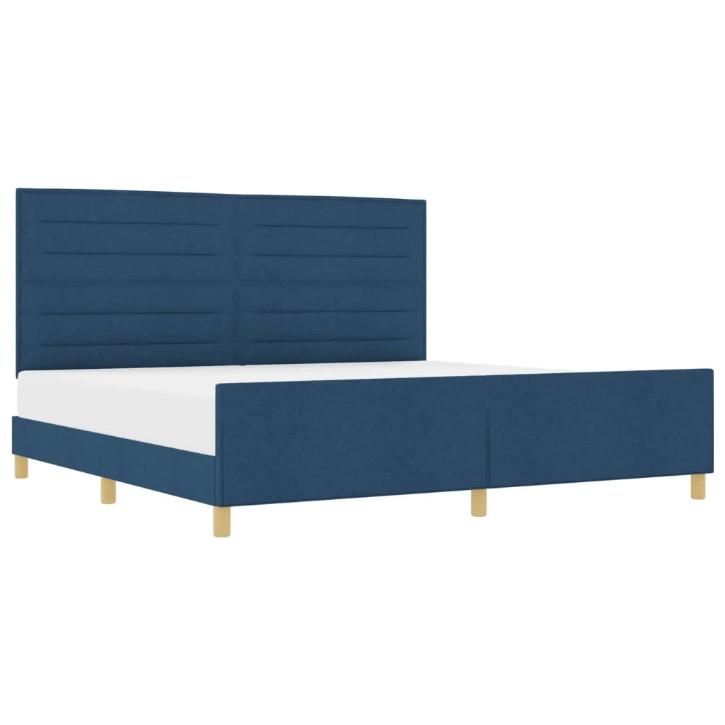 Struttura del letto con testiera Blu 200 x 200 cm Tessuto 3344682