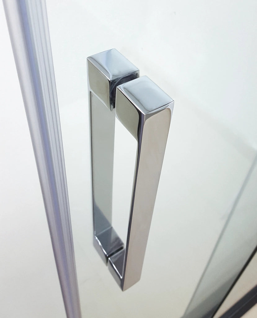 Box doccia angolare PRESTIGE fisso + scorrevole + laterale fisso 140x80 cm (137,4-140,4/76-79) cromo lucido vetro trasparente