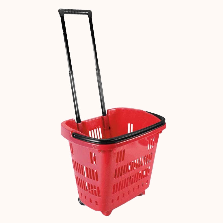 CESTA A CARRELLO PORTA SPESA 34LT PORTATA 20KG 46X35X41 ROSSA