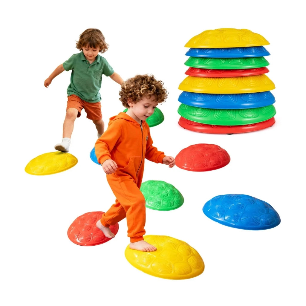 Set di 8 pietre d'equilibrio antiscivolo 29,5 x 23,5 cm divertente gioco educativo da impilare in PP multicolore 20_0019012