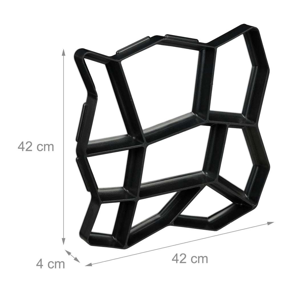 Set di 2 stampi per calcestruzzo da giardino 35 x 35 cm riutilizzabili forma esagonale decorazione da esterno in plastica grigia 13_0011850