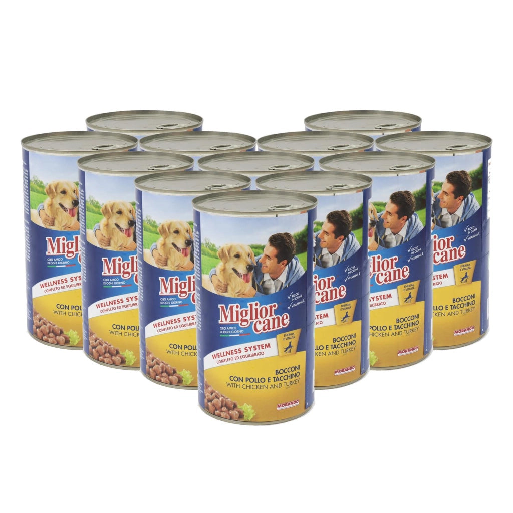 MIGLIOR CANE BOCCONCINI DI POLLO E TACCHINO 12 CONFEZIONI DA 1250 GR CIASCUNA