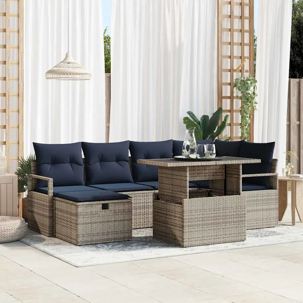 Set Divano da Giardino con cuscino 7 pcs polyrattan 3359802