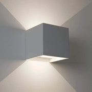 Applique cubo esterni IP65 LED 12W illuminazione doppio fascio luce parete facciata giardino casa albergo 230V GRIGIO 6000K