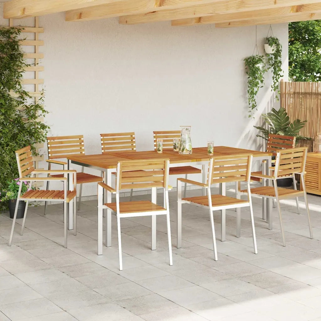 Set da Pranzo per Giardino 9 pcs Legno di Acacia Massello 3334780
