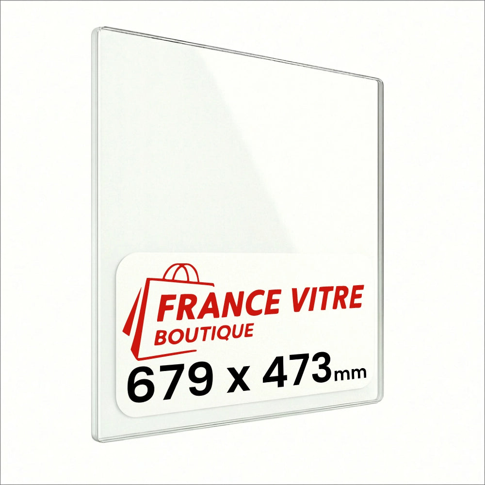 679 x 473 x 4 mm - Vetro per stufa a legna - vetro camino di ricambio - vetro per caminetto resistente al fuoco - France Vitre