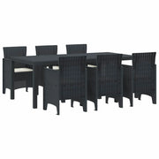 Set da Pranzo per Giardino 7 pcs Antracite Polipropilene