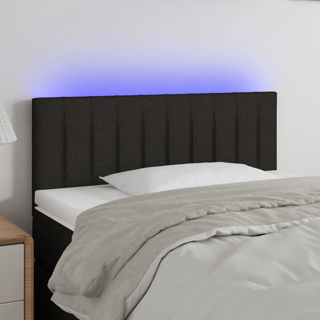 Testiera | Testata a LED Nera 90x5x78/88 cm in Tessuto