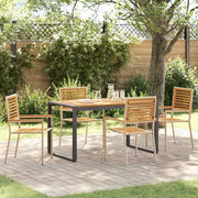 Set da Pranzo per Giardino 5 pcs Beige e Marrone polyrattan