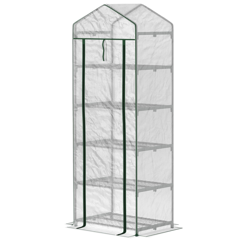 Serra da Giardino 5 Ripiani ¨C Xylo ¨C Acciaio e PE Bianco 69x49x193 cm