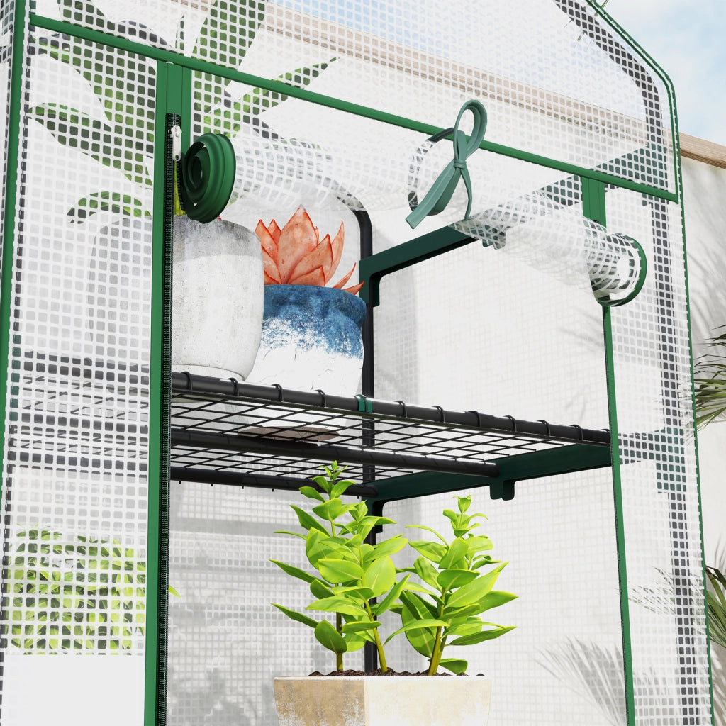 Serra da Giardino 5 Ripiani ¨C Xylo ¨C Acciaio e PE Bianco 69x49x193 cm