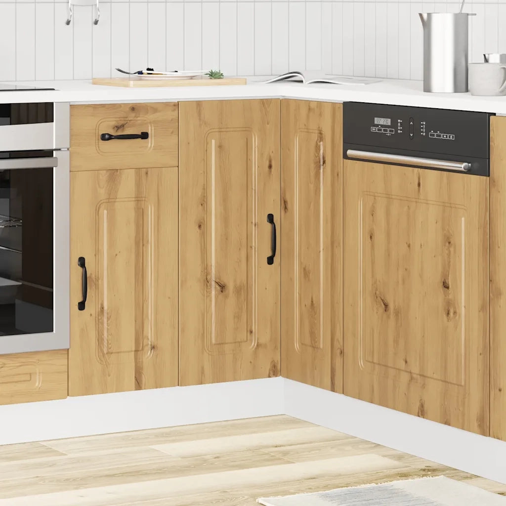 Armoire d'angle de cuisine Kalmar chêne artisanal