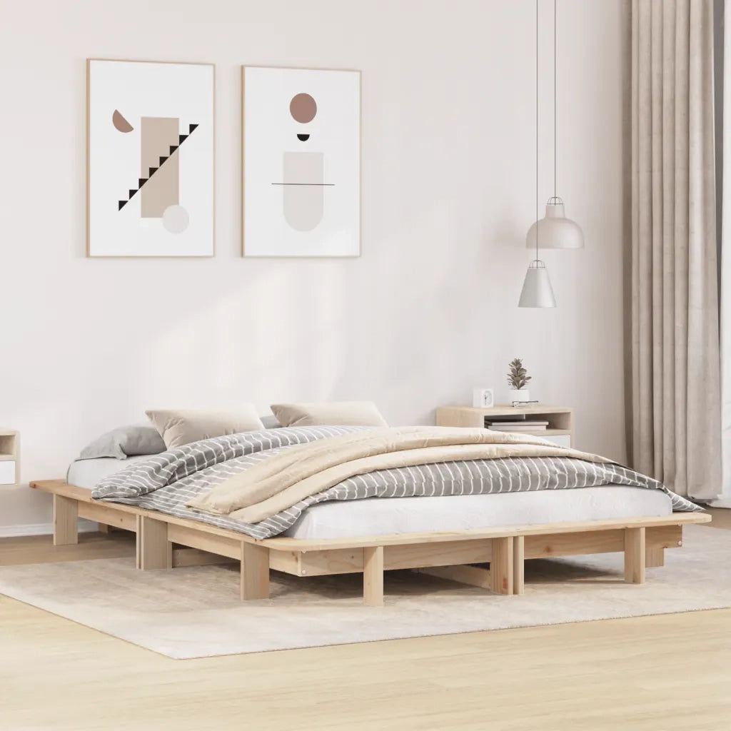 Letto senza Materasso-Struttura Letto 120x200 cm in Legno Massello di Pino 236476