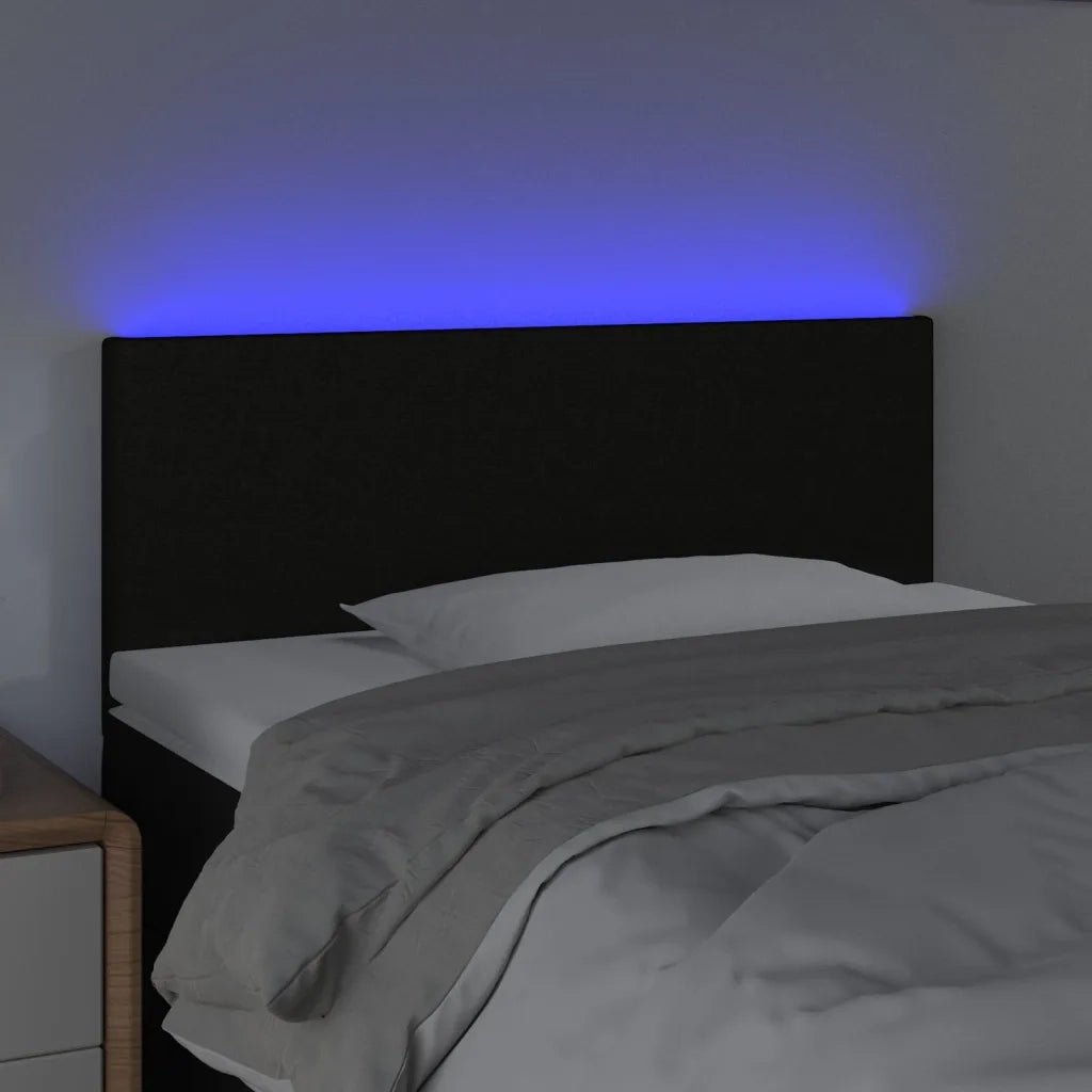 Testiera a LED-Testata con LED Nera 100x5x78/88 cm in Tessuto 982895
