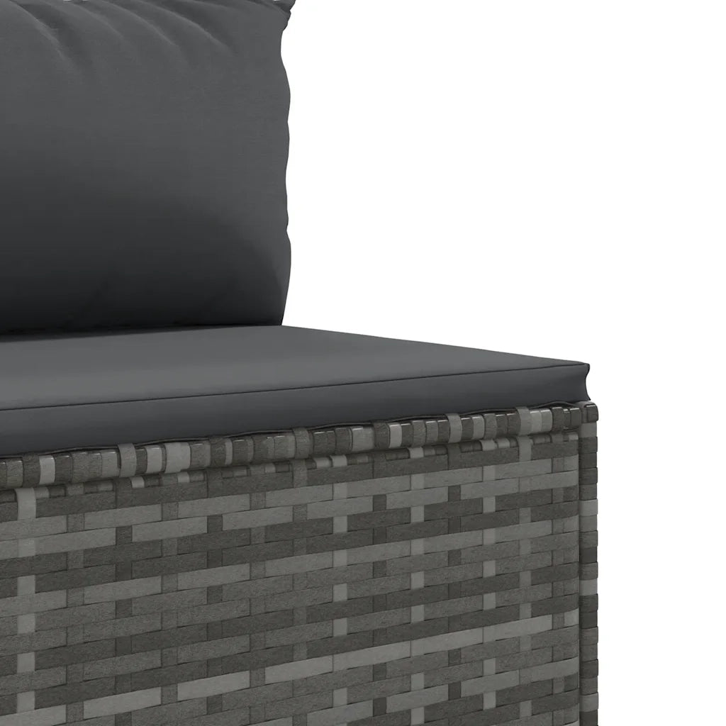 Set Divano da Giardino 8 pz con Cuscini Grigio in Polyrattan