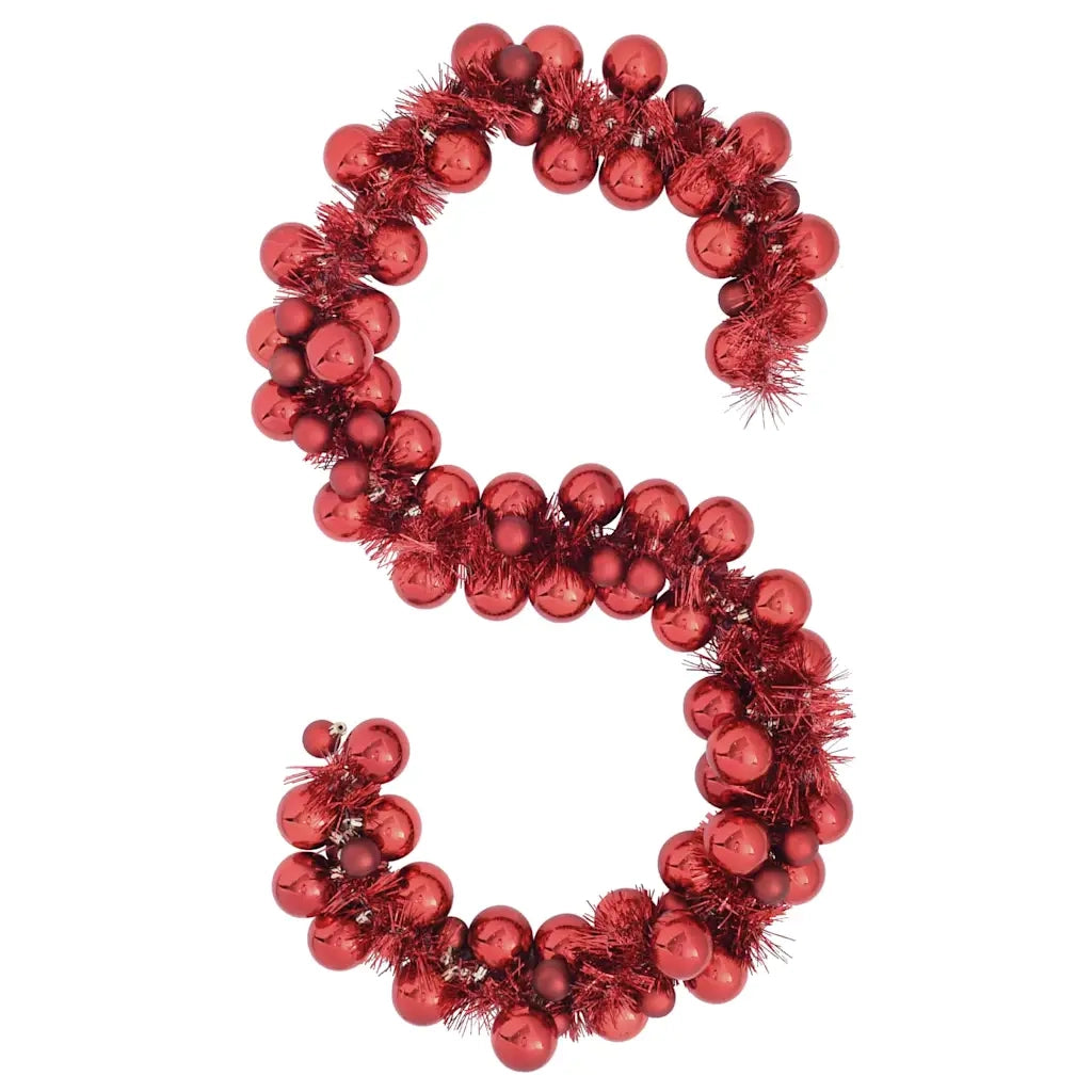 Ghirlanda di Palline di Natale Rosso 186 cm Polistirolo 42019688