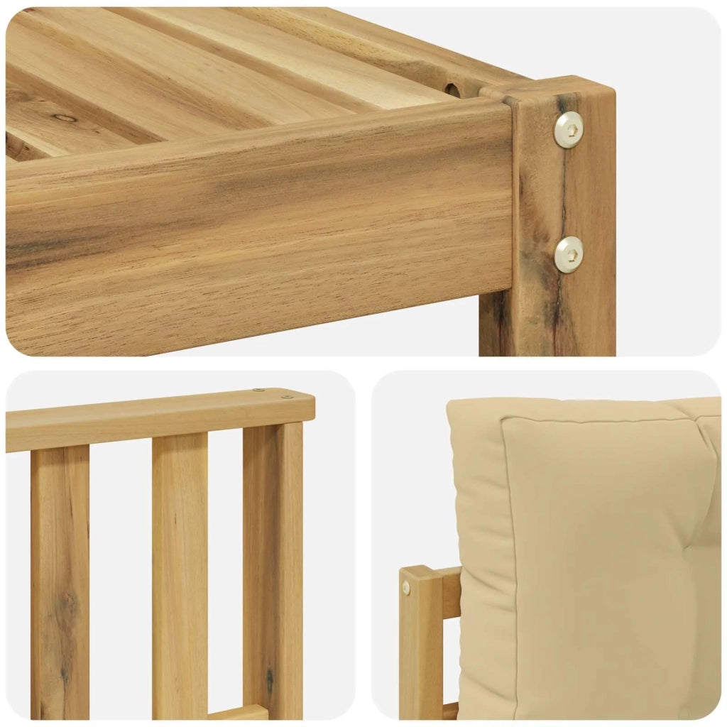 Set di divani da esterno 4 pz Bianco e Beige Poliestere 3386267