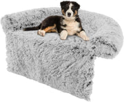 Cuccia per Cani in Peluche, Tappettini da Letto per Cani con Fondo Antiscivolo, Copertura Rimovibile e Lavabile, Cuscino Morbido (M, bianco)